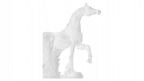 Фигурка Decor de Table Pate de Verre Cristal Лошадь 20 см, хрустальное тесто, белая, п/к