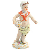 Фигурка Meissen 12см Купидон с корзиной яиц