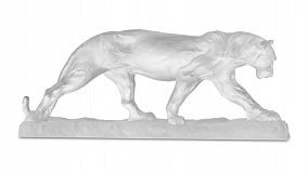 Фигурка Decor de Table Pate de Verre Cristal Пума 22 см, хрустальное тесто, белая, п/к
