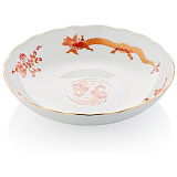 Салатник Meissen круглый 25см Красный Дракон, золотой кант
