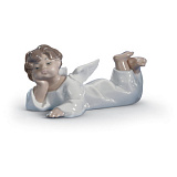 Фигурка Lladro Лежащий ангел 14х6 см, фарфор