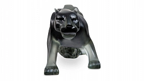 Фигурка Decor de Table Pate de Verre Cristal Леопард, хрустальное тесто, серая, п/к