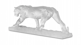 Фигурка Decor de Table Pate de Verre Cristal Пума 22 см, хрустальное тесто, белая, п/к