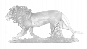 Фигурка Decor de Table Pate de Verre Cristal Лев 22 см, хрустальное тесто, белая, п/к