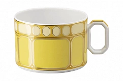 Чашка чайная с блюдцем Rosenthal Сваровски 260 мл, фарфор, желтая
